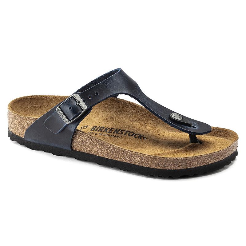 Gizeh Birkenstock Oiled Kozene Damske Modre | SK 108OKI